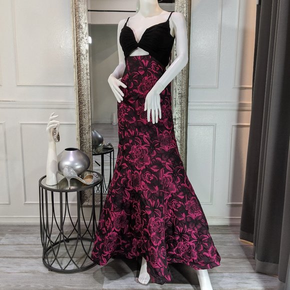 Morrell Maxie Dresses & Skirts - Pink and Black Formal Evening Prom Dress Gown